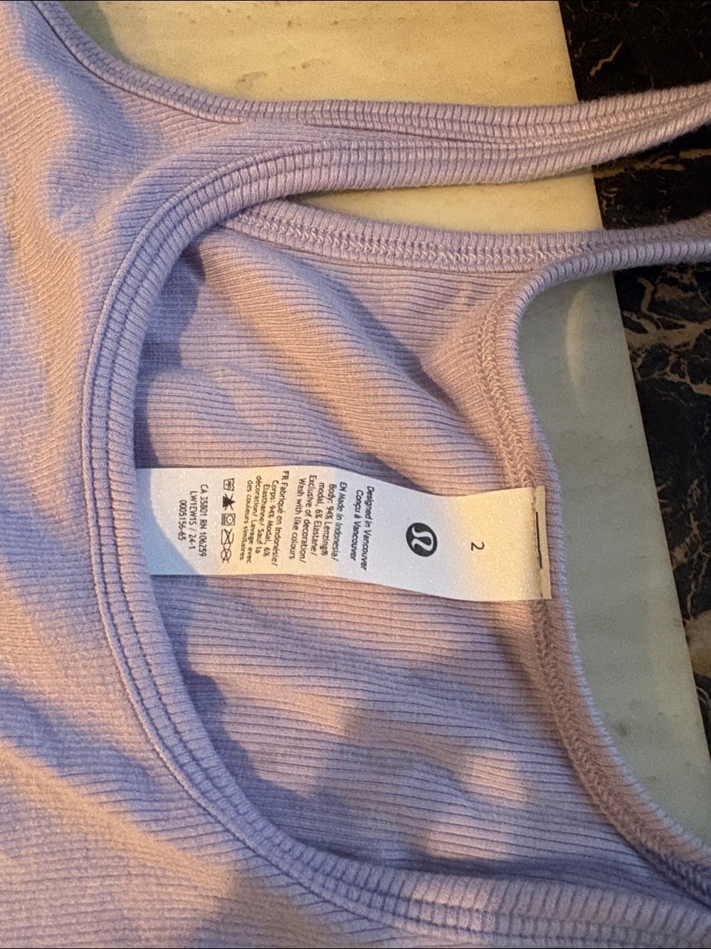 lululemon athletica Light Lavender Ribbed Racerback Tank - Picture 4 of 5